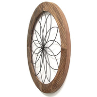 25.75" X 1.75" X 25.75" Round Wood And Metal Medallion Wall Decor