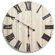 28" X 1.75" X 28" Distressed White Wood Wall Clock