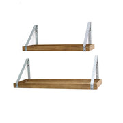 20.08" X 7.28" X 7.87" 2 Wood And Metal Shelves