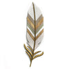 9.25" X 1" X 29.5" White Boho Wall Feather