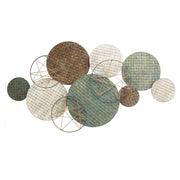 46.65" X 2.56" X 24.61" Woven Texture Metal Plates With Jute Accents
