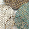 46.65" X 2.56" X 24.61" Woven Texture Metal Plates With Jute Accents