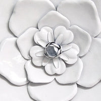 8" X 1" X 8" 3Pcs White Metal Wall Flowers