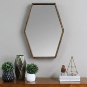20.47" X 1.97" X 27.5" Handcrafted Wood Mirror With Decorative Frame