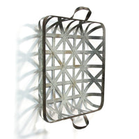 19.88" X 4.77" X 16.34" Galvanized Basket Weave Metal Tray Wall Decor