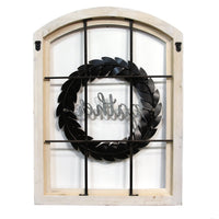 24.02" X 1.97" X 17.72" Multi-color Decorative Window and Wreath Wall Decor