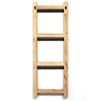 14.5" X 6.5" X 41" Natural Wood Decorative Ladder With Baskets Wall Decor
