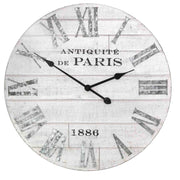 24" X 1.75" X 24" White Stylish And Enjoyble Wood Clock