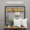 36" X 1.5" X 6" White Washed Mudroom Wall Art