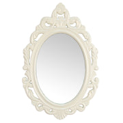 15.25" X 0.5" X 23.25" White Baroque Mirror