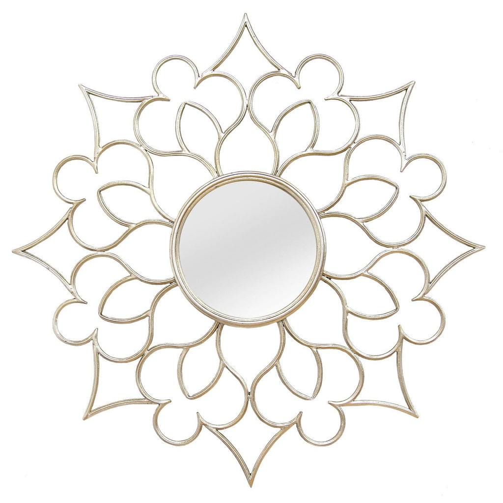 24" X 1.75" X 24" Silver Solid Metal Wall Mirror