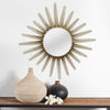 25.75" X 1.5" X 25.75" Bronze Round Sunburst Wall Mirror