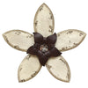 14.75" X 1.18" X 13.98" White on Espresso Antique Flower Wall Decor