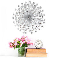 24" X 5" X 24" Silver Acrylic Burst Wall Decor