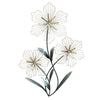 Silver and Blue Tri-Flower Metal Wall Decor