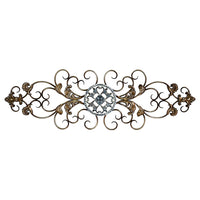 36" X 0.5" X 11.5" Champagne Traditional Scroll Wall Decor