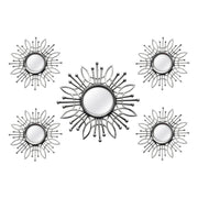 15.5" X 0.79" X 15.5" 5Pcs Silver Burst Wall Mirror