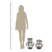 8.752" X 8.75" X 14" 2Pcs Metal Lantern Decor