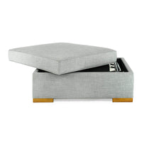 28.5" X 35" X 16.25" Gray Fabric Convertible Ottoman Guest Bed