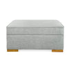 28.5" X 35" X 16.25" Gray Fabric Convertible Ottoman Guest Bed