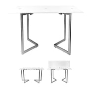 31.5" X 47.2" X 29.5" White Expanding Desk and Dining Table