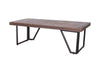 Natural and Black Wood and Iron Coffee Table