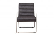 Ergonomic Grey Faux Leather Modern Arm Chair