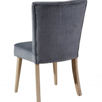 Gray Microfiber Velvet Dining Or Side Chair