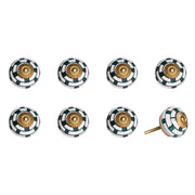 1.5" X 1.5" X 1.5" Hues Of Green, White And Gold 8 Pack Knob-It