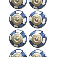 1.5" X 1.5" X 1.5" Hues Of Blue, White And Gold 8 Pack Knob-It