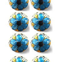 1.5" X 1.5" X 1.5" Hues Of Blue, Black And Yellow 8 Pack Knob-It