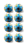 1.5" X 1.5" X 1.5" Hues Of Blue, Black And Yellow 8 Pack Knob-It