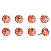 1.5" X 1.5" X 1.5" Hues Of Orange, White And Silver 8 Pack Knob-It