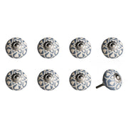 1.5" X 1.5" X 1.5" Hues Of Gray, Cream And Silver 8 Pack Knob-It