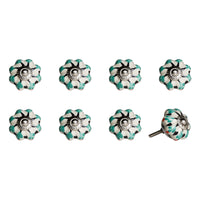 1.5" X 1.5" X 1.5" Hues Of White, Green And Black 8 Pack Knob-It