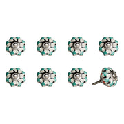 1.5" X 1.5" X 1.5" Hues Of White, Green And Black 8 Pack Knob-It