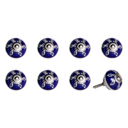 1.5" X 1.5" X 1.5" Hues Of White, Navy And Silver 8 Pack Knob-It
