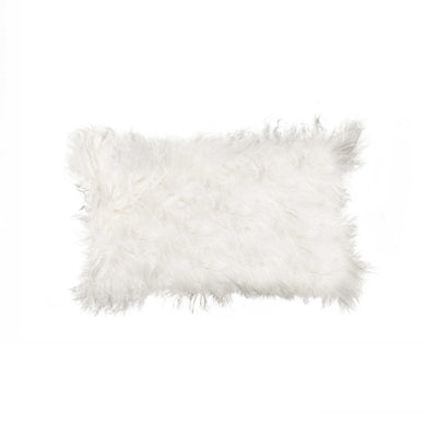 12'' X 20'' X 5'' Contemporary Black Mongolian Sheepskin Pillow