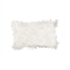 12'' X 20'' X 5'' Contemporary Black Mongolian Sheepskin Pillow