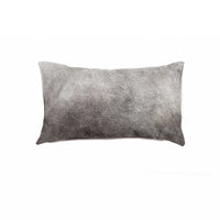 12" x 20" x 5" Grey Torino Kobe Cowhide Pillow