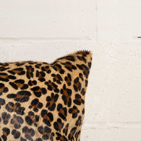 18'' X 18" X 5'' Striking Leopard Torino Kobe Cowhide Pillow