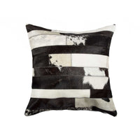 18'' X 18'' X 5'' Madrid White Torino Kobe Cowhide Pillow