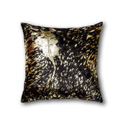 18'' X 18" X 5'' Trendy Chocolate & Gold Torino Kobe Cowhide Pillow