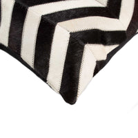 18'' X 18" X 5'' Lovely Black & Natural Kobe Cowhide Pillow