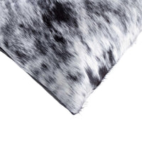 12" x 20" x 5" Salt And Pepper Black And White Cowhide Pillow 2 Pack