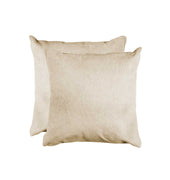 18'' X 18'' X 5'' 2 Pcs Alluring Natural Torino Cowhide Pillow