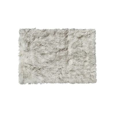 2' x 3' Gradient Grey Faux Fur Rectangular Area Rug