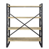 39.75" Natural Metal, Wood, and MDF Bookcase with 4 Shelves