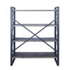 39.75" Grey Metal, Wood, and MDF Bookcase with 4 Shelves