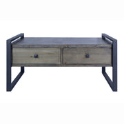 Multi-tonal Metal Wood MDF Coffee Table with Drawers